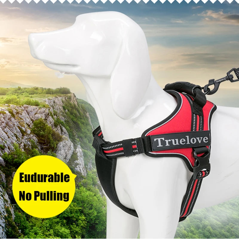 Truelove Dog Harness No-Pull Reflective Stitching Ensure Two Ways Using Explosion-proof Outdoor Adventure Big Dog Puppy TLH5753