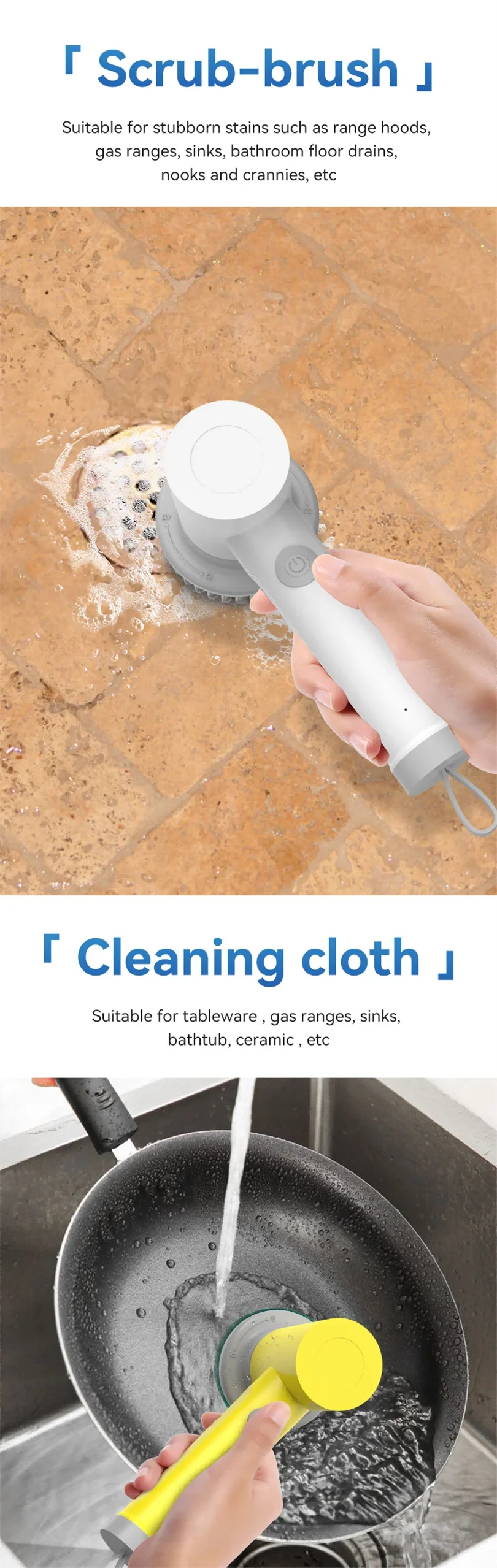 Xiaomi Wireless Electric Cleaning Brush Housework Kitchen Dishwashing Brush Bathtub Tile Professional Cleaning Brush Labor Savin