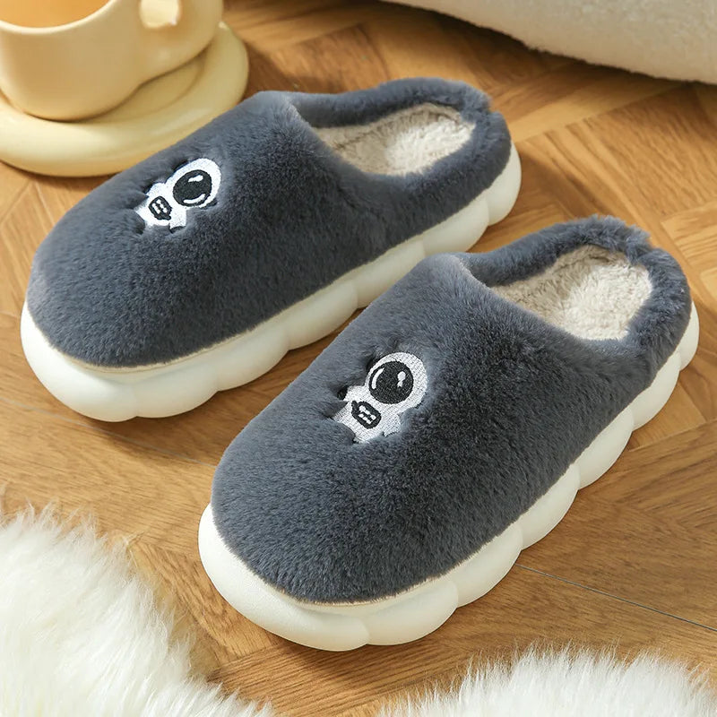 2023 New Winter Soft Sole Mens Indoor Floor Antiskid Slides Bedroom Slippers Warm Fluffy Slippers Male Home Casual Cotton Shoes