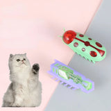 Pet Interactive Mini Electric Bug Cat Toy Cat Escape Obstacle Automatic Flip Toy Battery Operated Vibration Pet Beetle Supplies