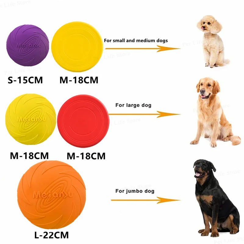 Fashion Pet Dog Silicone Game Frisbeed Dog Toy Flying Discs Trainning Interactive Toys Pet Supplies Flying Disc 15/18/22cm