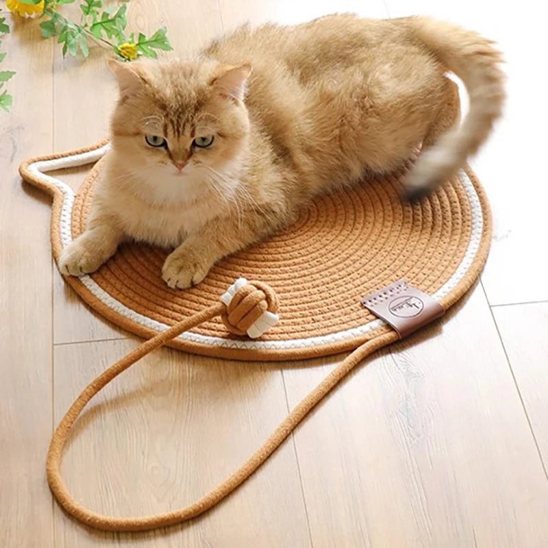 Cotton Rope Cat Scratching Post Mat Cat Scratcher Tool Funny Cat Toys for Grinding Claws Wear-Resistant Cat Scraper Pet Product