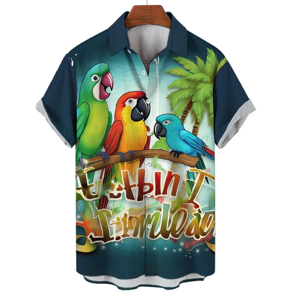 Summer Shirt Hawaiian Shirts For Men Beach Vacation Short Sleeve Tops Casual Men's Blouse Fashion Camisas De Hombre Clothing XL