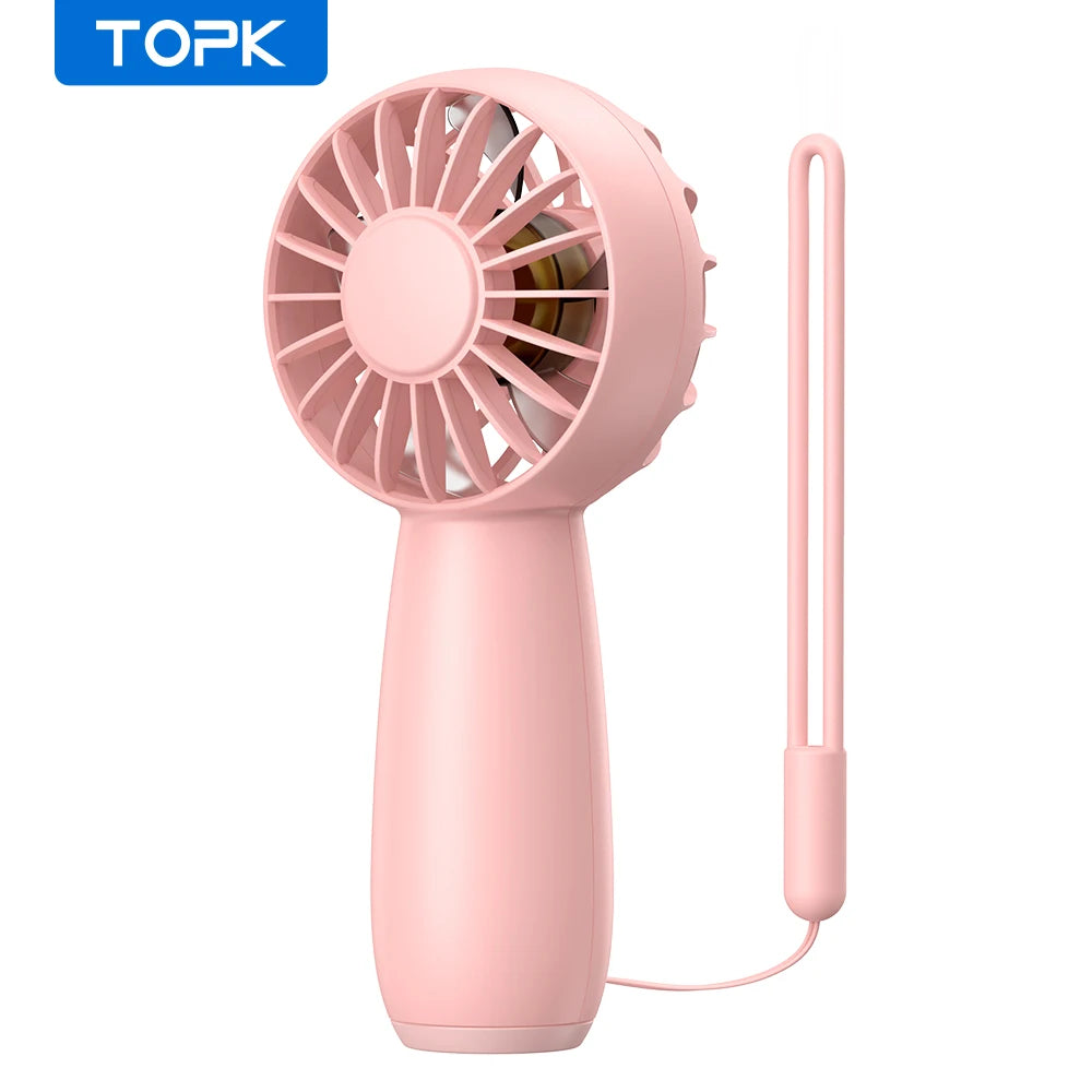 TOPK K20 Mini Portable Fan Powerful Handheld Fan Rechargeable,3 Speeds Personal Small Hand Fan for Travel Makeup Eyelash Fan