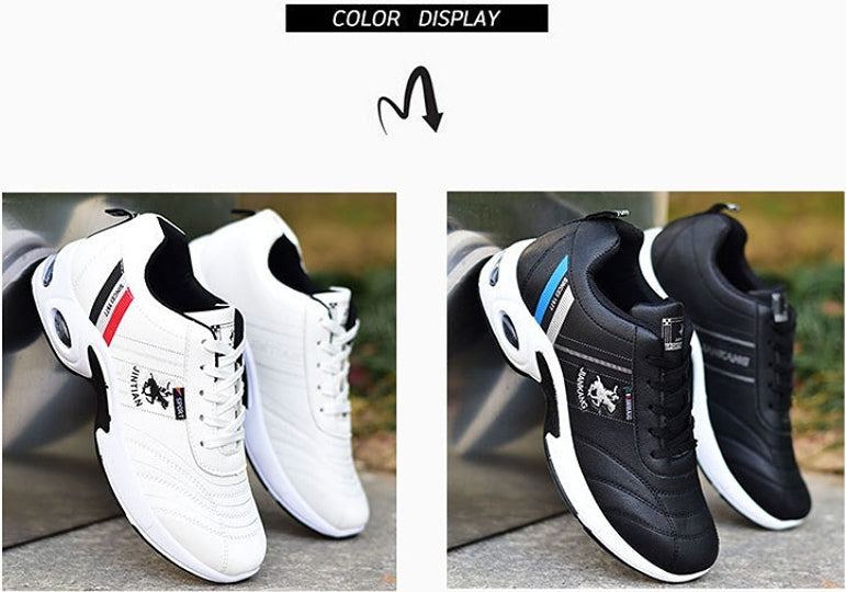 Fashion Air Cushion Men's Running Shoes Large Size 38-47 Sneakers Breathable Outdoor Sports Leather Shoes Non-Slip Male Sneakers