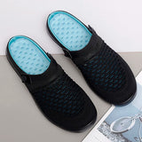 New Summer Women Men Sandals Mesh Breathable Padded Beach Flip Flops Shoes Solid Flat Bath Slippers Lighted Casual Shoes