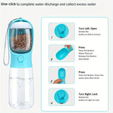 Portable Dog Cat Water Bottle with Storage Food and Water Container for Puppy Pets Feeder Bowl Outdoor Travel Pet Drinking Bowls