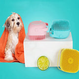 Bathroom Pet Bath Brush with Shampoo Box Soft Silicone Massage Bath Comb Puppy Kitten Cat Dog Grooming Shower Brush