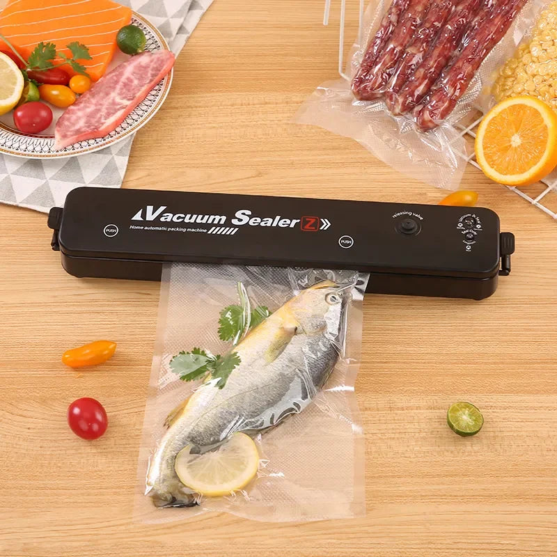 TINTON LIFE 220V/110V Vacuum Sealer Packaging Machine with Free 10pcs Vacuum Bags Household Black Food Vacuum Sealer