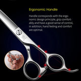 Fenice Professional Dog Grooming Scissors Kit Cutting Curved Thinning Shear 9CR Satinless Steel Scissors Set