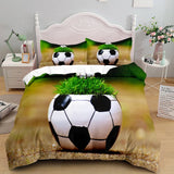 Football Duvet Cover Set 3D Soccer Printed Boys Teens Bedding Set Sports Theme Double Queen King Size 2/3pcs Comforter Cover