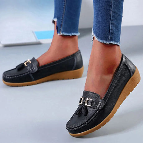 Women Flats Fashion Bowtie Genuine Leather Retro Flat Shoes Hollow Nurse Shoes Slip On Casual Tenis Feminino Plus Size