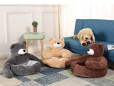 Semi-Enclosed Bear Pet Dog Bed Ultra Soft Cat Bed Detachable Plush Puppy Bed Winter Warm Sleeping Bed Mat Pet Product