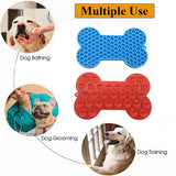 Bone Shape Silicone Licking Pad Pet Dog Peanut Butter Slow Food Bowl Eating for Cats Dogs Feeder Feeding Lickmat