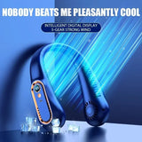 Hanging Neck Fan Digital Display Power ventilador Bladeless Neckband Fan Portable Mini Air Cooler USB Rechargeable Fan