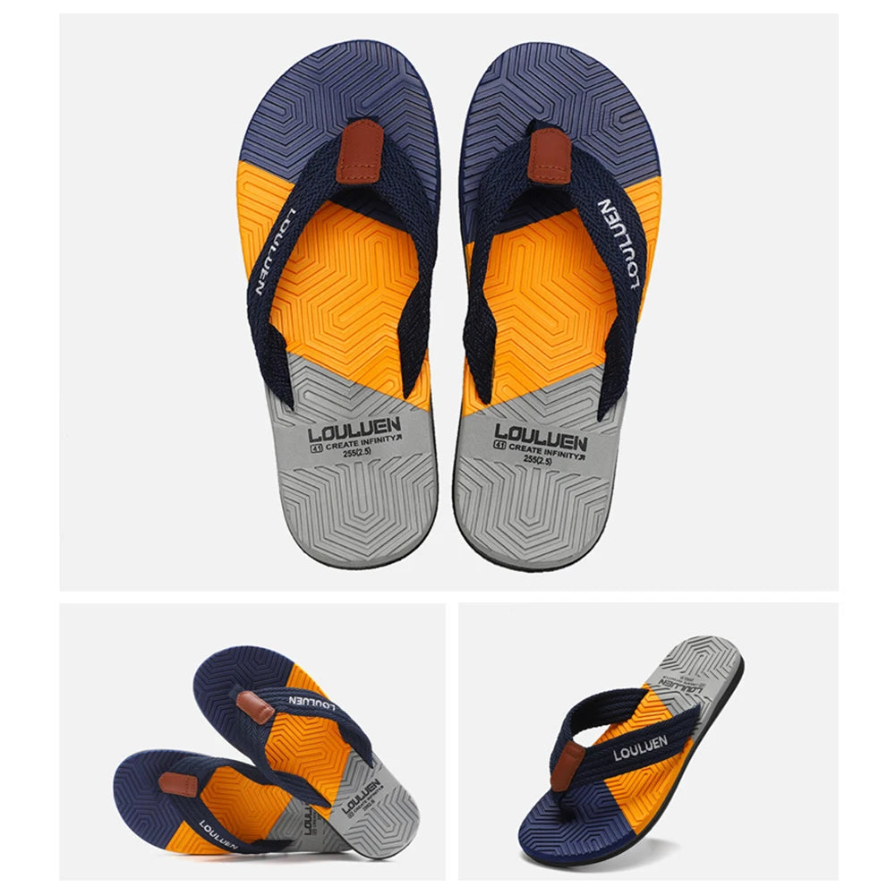 2024 New Fashion Man Flip Flops Outdoor Summer Beach Slippers for Men Casual Flip Flops Non-Slip Shoes Slippers Male