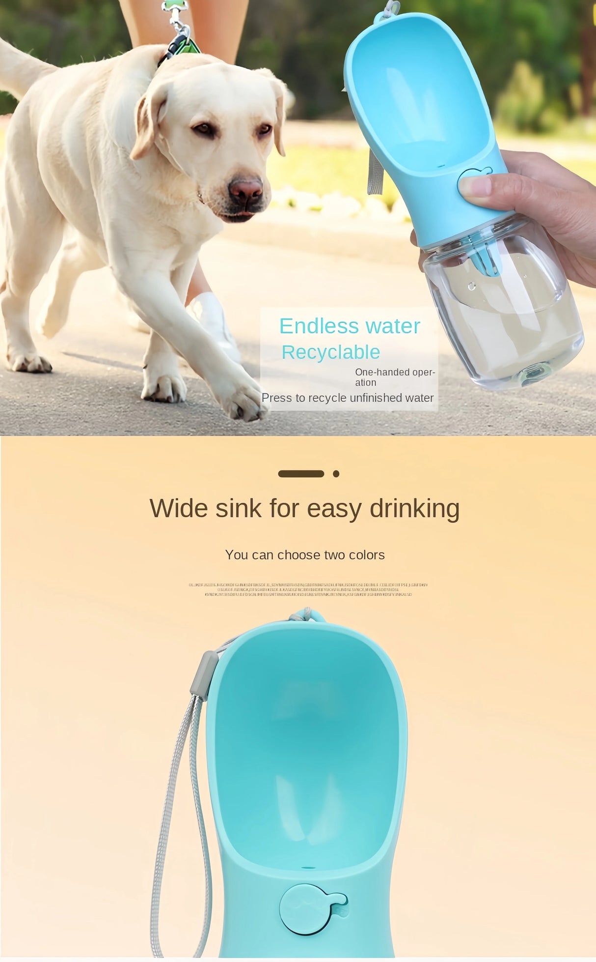 550 Ml Portable Pet Dog Water Bottle for Walking Feeder for Dogs Folded Bottle Water Dispenser Water Bottle for Dog