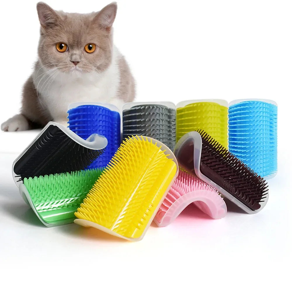 Pet Brush Comb Play Cat Toy Cat Corner Self Groomer Massage Comb Cat Face Scratcher for Kitten Puppy Cat Accessories