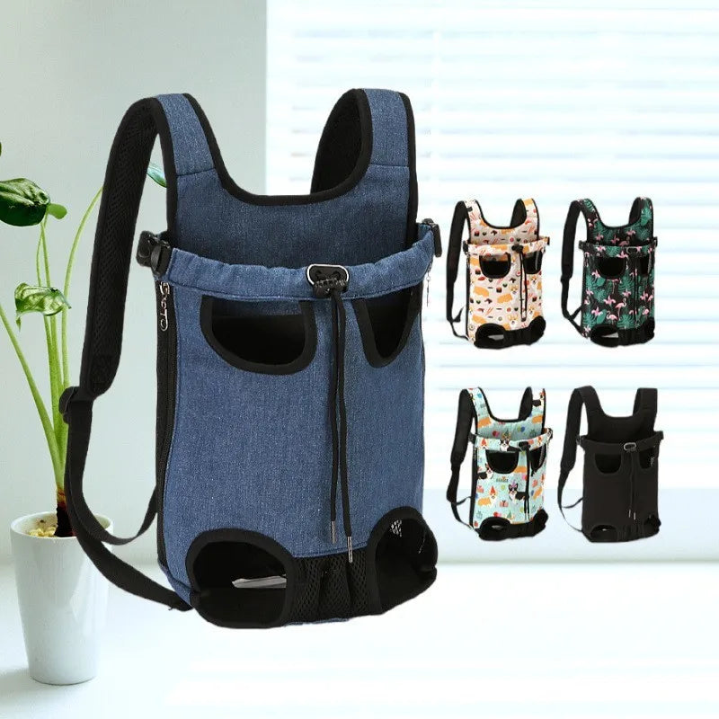 Adjustable Cat Dog Carrier Bag Pet Double Shoulder Backpack Portable Bag Outdoor Travel Camping Hiking Chest Strap Bag