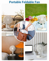 USB Foldable Fan with 4 Speeds ＆ Timing,Battery Operated Mini Fan for Bedroom, Indoor or Outdoor,Table Fan