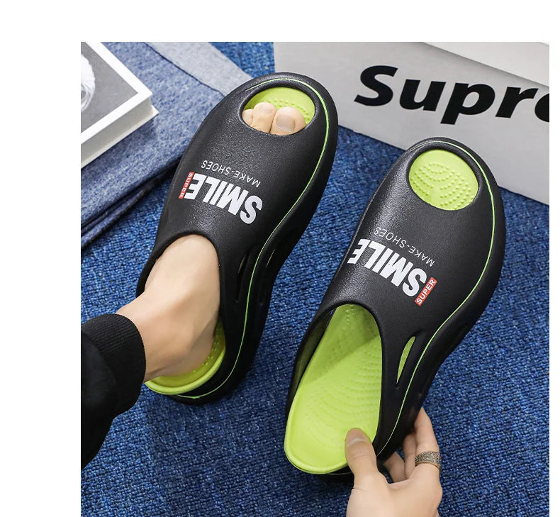 Thick Platform Bathroom Home Slippers men Fashion Soft Sole EVA Indoor Slides men's Sandals 2023 Summer Non-slip Flip Flops