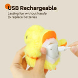 Environmentally friendly electric cat toy plush pet squeak automatic duckling interactive cat toy