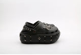 Sunny Color Rivet Hole Shoes Women's Summer Thick Bottom Punk Retro Fashion Ins Trend Closed-Toe Slippers