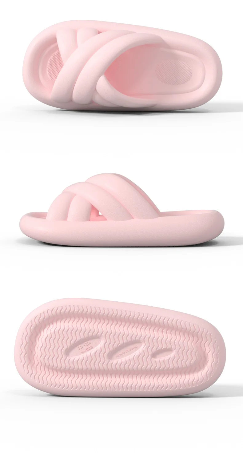 2024 Thick Platform Bathroom Home Slippers Women Fashion Soft Sole EVA Indoor Slides Woman Sandals Summer Non-slip Flip Flops