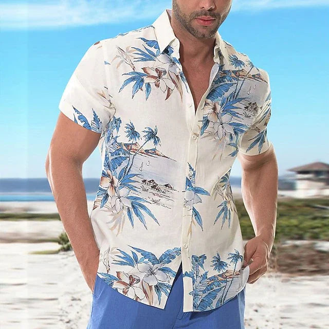 2024 Coconut Tree Shirts For Men 3d Printed Men's Hawaiian Shirt Beach 5xl Short Sleeve Fashion Tops Tee Shirt Man Blouse Camisa