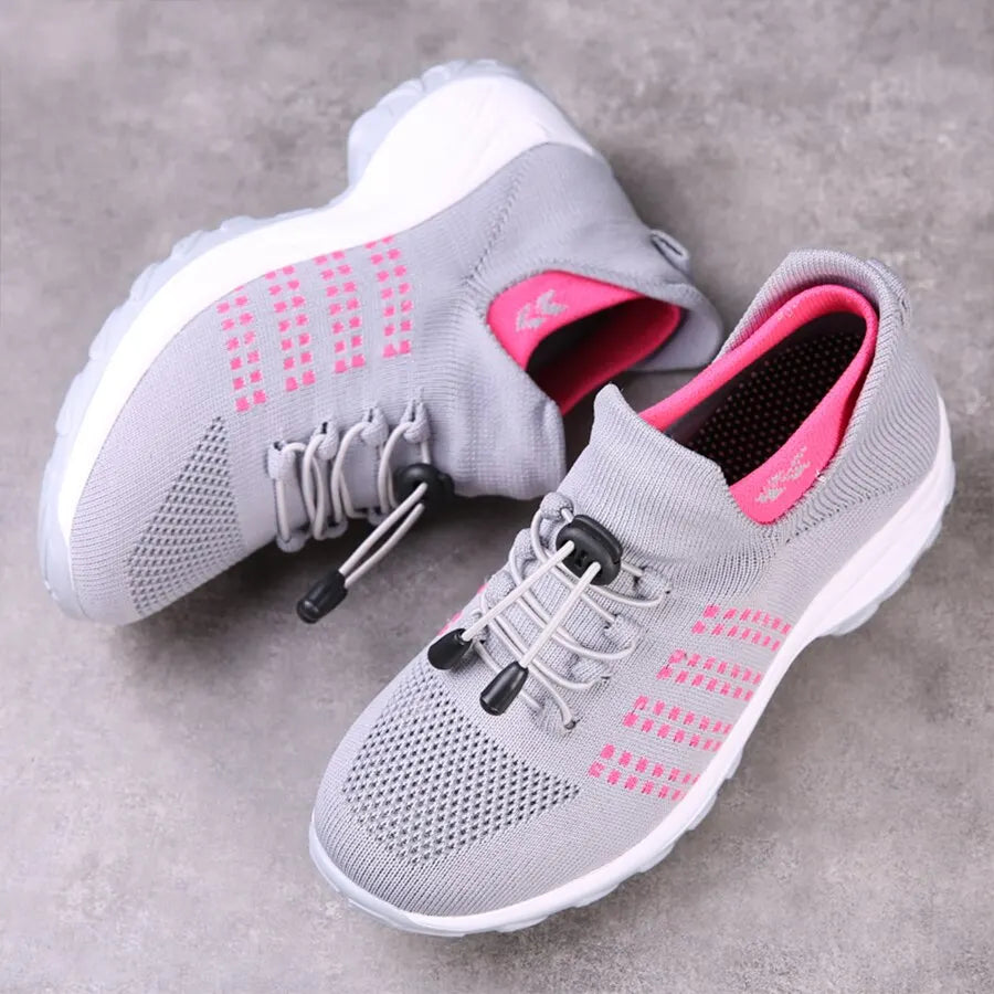 Women Walking Shoes Fashion Breathable Loafers Sneaker for Fitness Sport Comfort Casual Height Increasing Elastic Lady Trainers