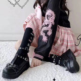 new Sweet Heart Buckle Wedges Mary Janes Women Pink T-Strap Chunky Platform Lolita Shoes Woman Punk Gothic Cosplay Shoes 43