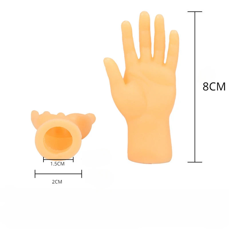 1 Pair Simulation Little Hands Funny Mini Hands Teasing Cat Fingertips Silicone Hand Puppet Novel Hotsale Prank Finger Toy Props