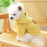 1PC Pet Apparel Cat Autumn/Winter Plush Thickened Warm Halloween Funny Hoodie Coat With Drawstring Buckle For Small Medium Dogs