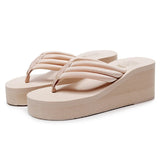 Open Toe Women Wedge Sandals Thong Flip Flops Platform Slippers Summer Beach Outdoor Slides Woman Height Increased Sandles