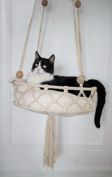 Pet Cat Hammock Swing Bed Bohemian Handwoven Tapestry Cotton Macrame For Home Bedroom Decoration Wall Hanging Without Mat