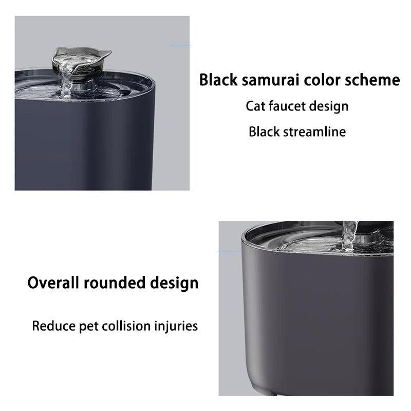 Cat Water Fountain Auto Recirculate Filtring Cats Dog Water Dispenser USB Electric Mute Pump Cat Ear Pet Cats Drinking Fountain