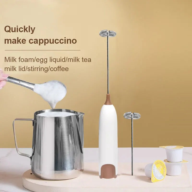 Electric Milk Frother Kitchen Drink Foamer Mixer Stirrer Coffee Cappuccino Creamer Whisk Frothy Blend Egg Beater