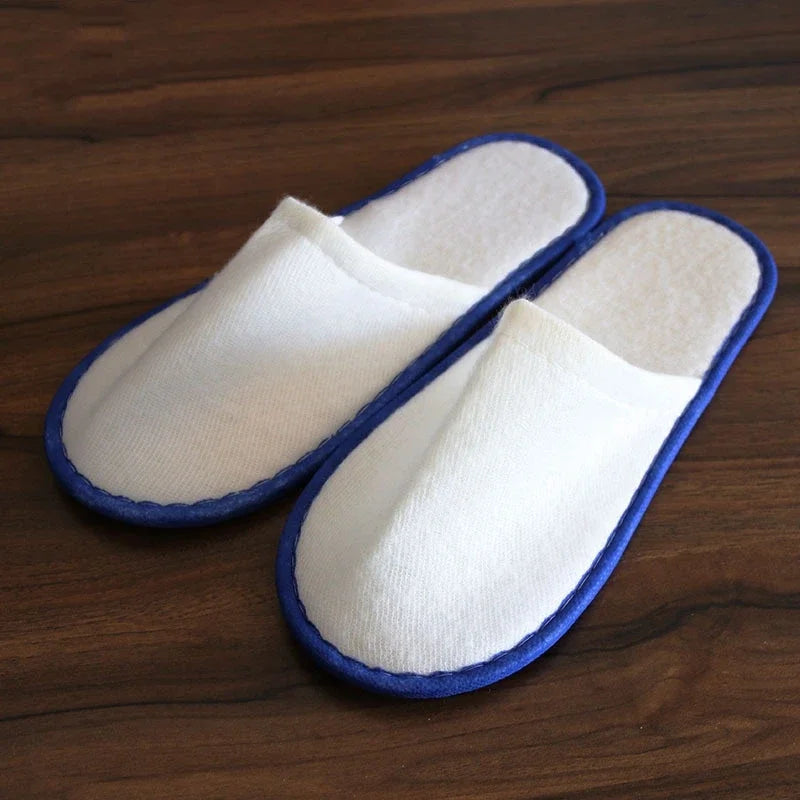 5 PCS Portable Slippers Men Women Hotel Disposable Shoes Unisex Business Travel Spa Home Guest Party Indoor Folding Slippers