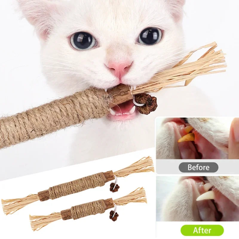 Cat Toys Silvervine Chew Stick Polygonum Kitty Raffia Grass Pet Supplies Cleaning Teeth Stick Pet Bite Cat Toy Hemp Rope