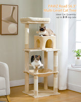 Multi-Level Cat Tree with Scratching Post Luxury Cat Tower with Condo House Cat Scratcher for Indoor Cat Accessories Pet Cat Toy