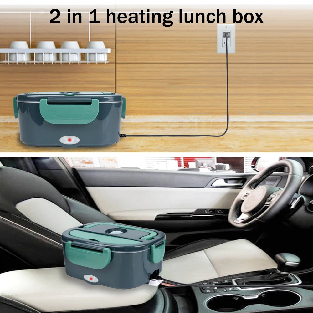 1.5 L 60W Electric Lunch Box Food Warmer Portable Food Heater for Car Or Home - Leak Proof, Lunch Heating Microwave for Truckers