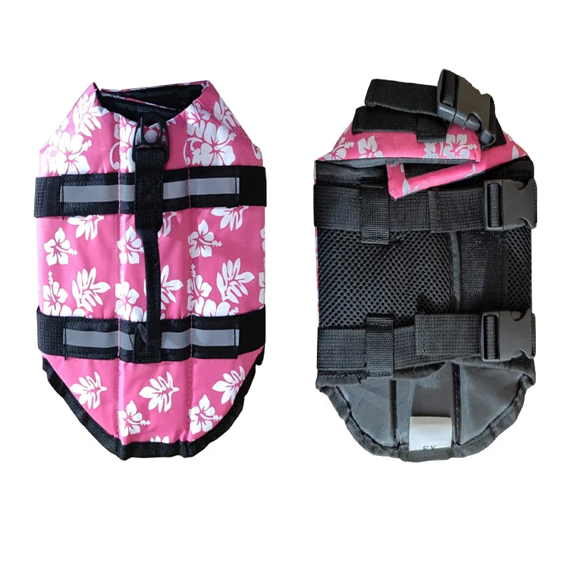 Dog Life Vests Adjustable Pet Dog Life Jacket With Reflective Strips Dog Flotation Vest For Cat Small Medium Large Dogs Swimming