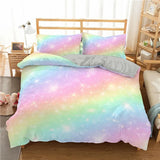 Rainbow Gradient Bedding Set Gradient Colors Duvet Cover with Pillowcases Single Twin Full Queen King Girl Kids Quilt Cover