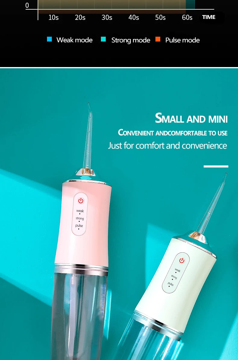 Portable Smart Electric Oral Irrigator Water Flosser 4 Jets 3 Modes Rechargeable Dental Water Jet Irrigator Dental Teeth Cleaner