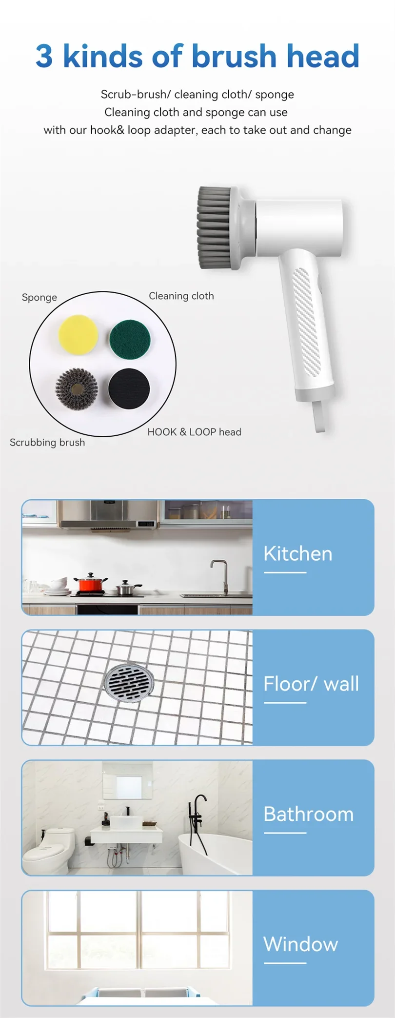 Xiaomi Wireless Electric Cleaning Brush Housework Kitchen Dishwashing Brush Bathtub Tile Professional Cleaning Brush Labor Savin