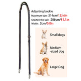 Multifunctional Jean Cloth Dog Leash Adjustable Length Free Hands Double Heads Leash for Small Medium Large Dogs Walking Running