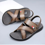 Summer Men's Brand Men's Fashion Trend Beach sandals Soft Breathable Men's Sandals Black Leather Sandals Free Shipping Shoes