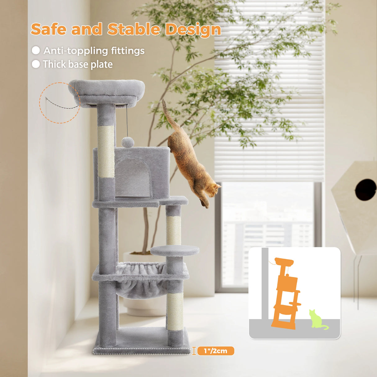 Multi-Level Cat Tree with Scratching Post Luxury Cat Tower with Condo House Cat Scratcher for Indoor Cat Accessories Pet Cat Toy