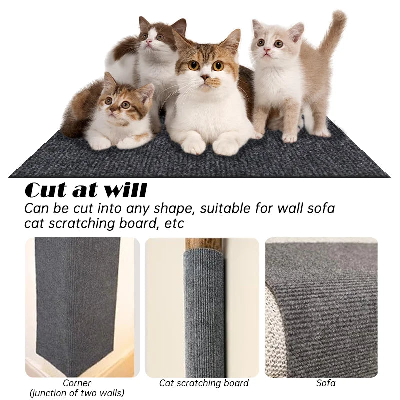 Self-adhesive Cats Scratch Board Anti Cat Scratch Sofa Diy Cat Crawling Mat Cats Toys Trimmable Cat Carpet Pet Supplies