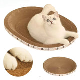 Cat Scratcher Cardboard Cat Scratcher Bed Corrugated Oval Cat Scratch Pad Board Claw Toys for Cats Wear-Resistant Cat Bed Nest